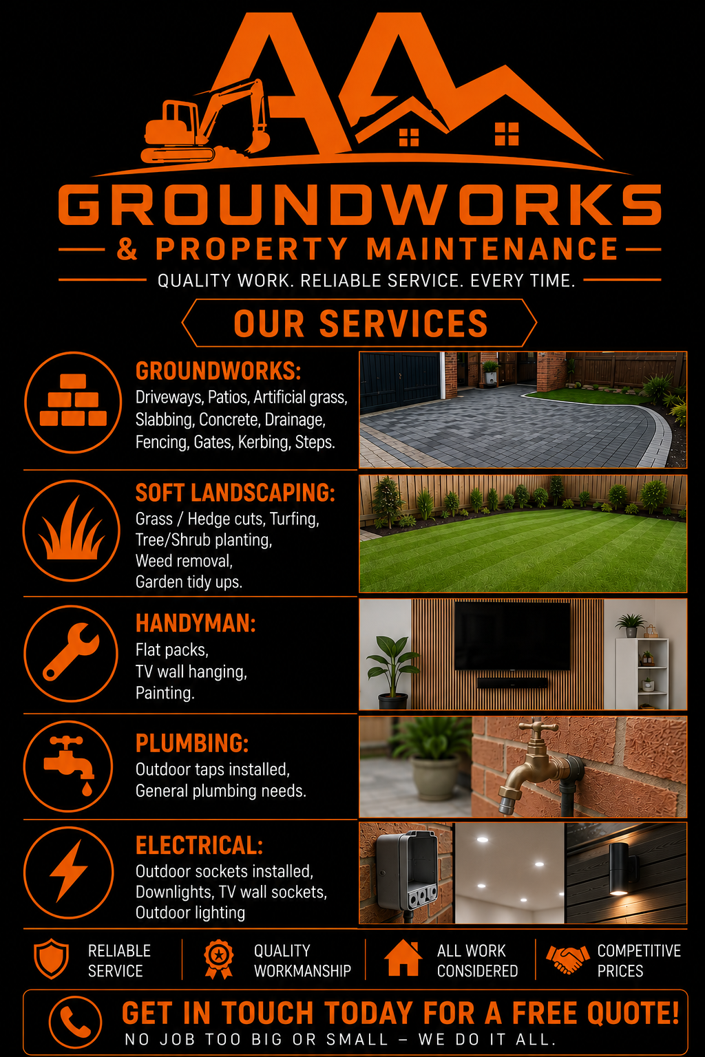 AA Groundworks & Property Maintenance Services Flyer Breakdown